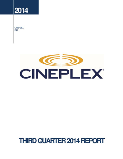 Miniature Cineplex Rapport trimestriel 2014-q3