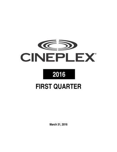 Miniature Cineplex Rapport trimestriel 2016-q1