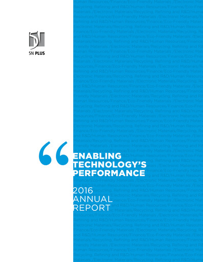 Thumbnail 5N Plus Annual Report 2016