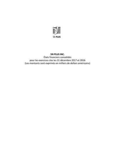 Thumbnail 5N Plus Financial Statement 2017