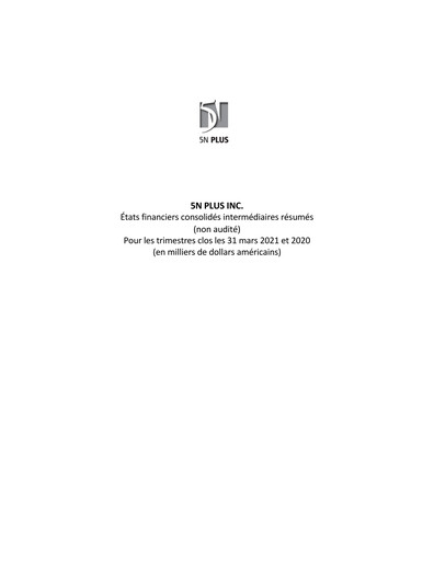 Thumbnail 5N Plus Financial Statement 2021-q1