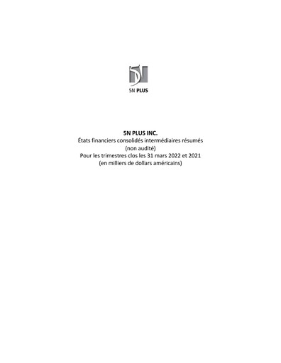 Thumbnail 5N Plus Quarterly Report 2022-q1