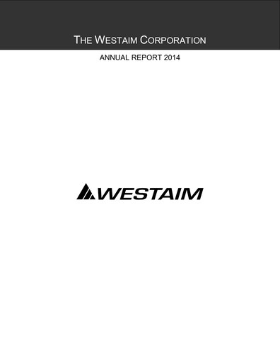 Thumbnail The Westaim Corporation Annual Report 2014