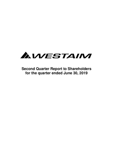 Thumbnail The Westaim Corporation Quarterly Report 2019-q2