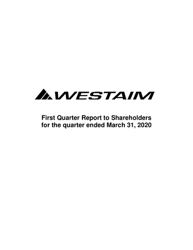 Thumbnail The Westaim Corporation Quarterly Report 2020-q1