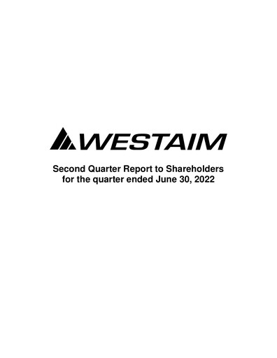 Thumbnail The Westaim Corporation Quarterly Report 2022-q2