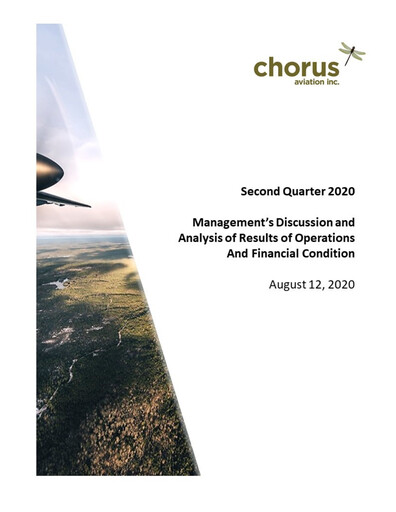 Thumbnail Chorus Aviation Quarterly Report 2020-q2