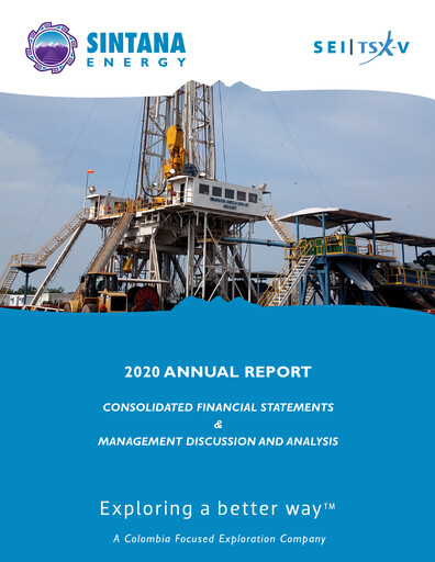 Thumbnail Sintana Energy Annual Report 2020