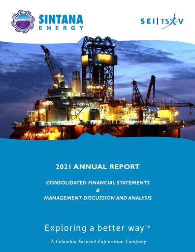Thumbnail Sintana Energy Annual Report 2021