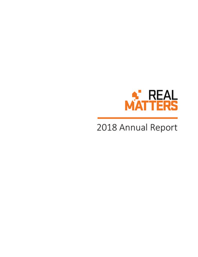 Thumbnail Real Matters Annual Report 2018