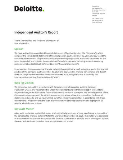 Thumbnail Real Matters Financial Statement 2025