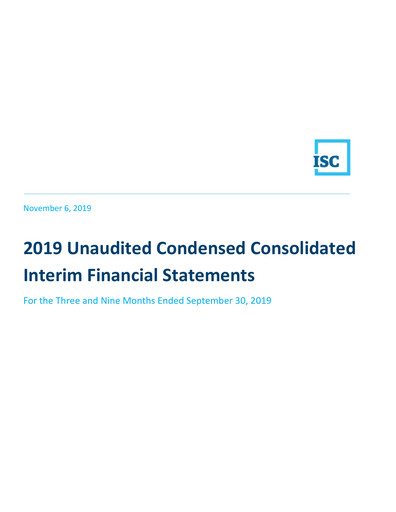 Thumbnail Information Services Corporation Quarterly Report 2019-q3