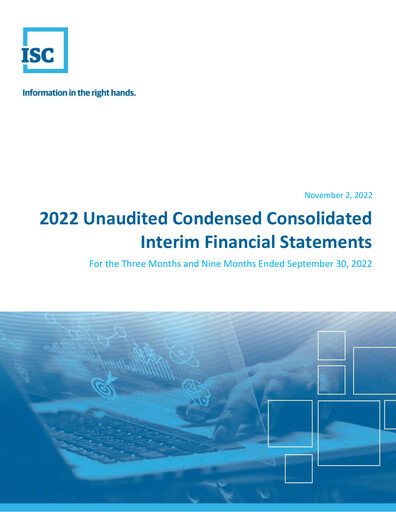 Thumbnail Information Services Corporation Quarterly Report 2022-q3