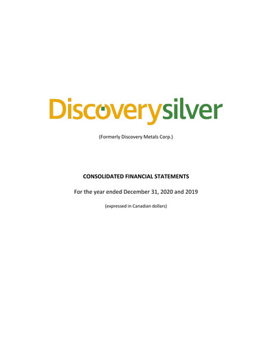Thumbnail Discovery Silver Corp. Financial Statement 2020