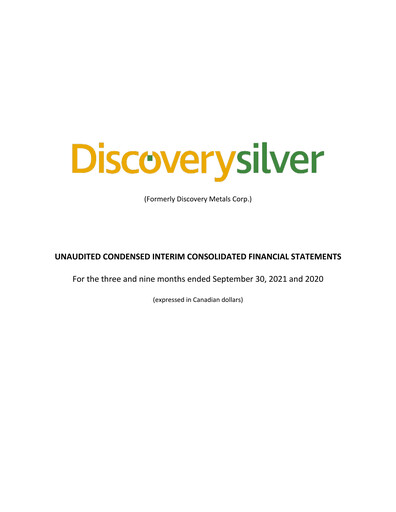 Vorschaubild Discovery Silver Corp. Quartalsbericht 2021-q3
