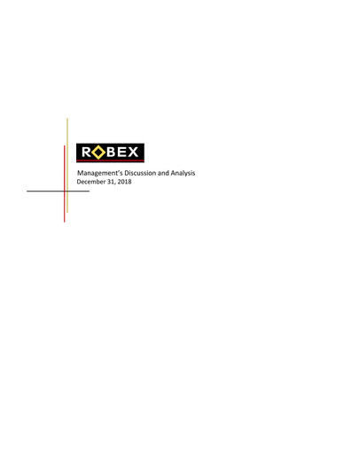 Thumbnail Robex Resources Annual Report 2018