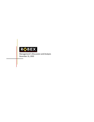 Thumbnail Robex Resources Annual Report 2020
