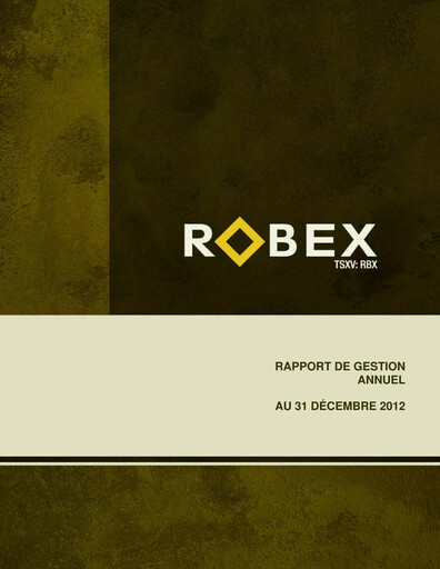 Thumbnail Robex Resources Annual Report 2012
