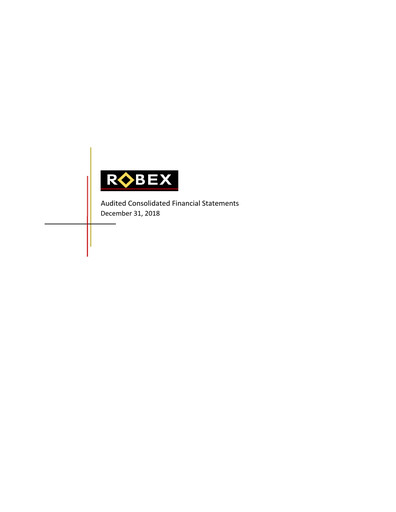 Thumbnail Robex Resources Financial Statement 2018