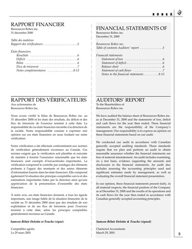 Thumbnail Robex Resources Financial Statement 2000