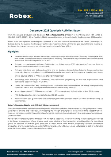 Thumbnail Robex Resources Quarterly Report 2025-q4