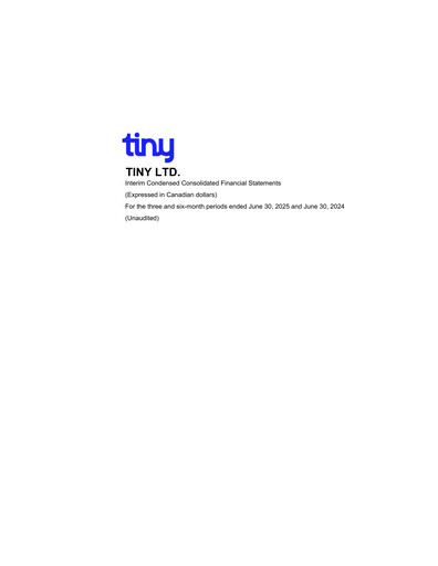 Thumbnail Tiny Ltd. Quarterly Report 2025-q2