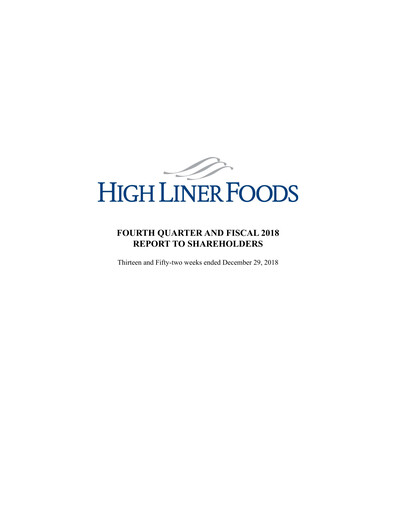 Thumbnail High Liner Foods Financial Statement 2018