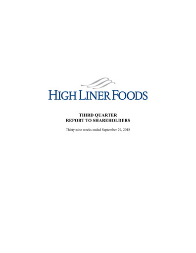 Thumbnail High Liner Foods Quarterly Report 2018-q3