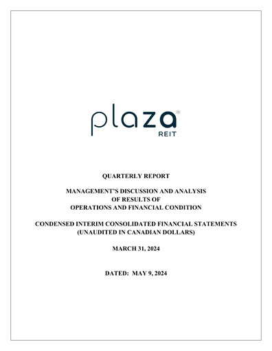 Miniature Plaza Retail REIT Rapport trimestriel 2024-q1