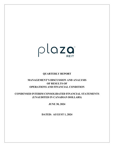 Miniature Plaza Retail REIT Rapport trimestriel 2024-q2