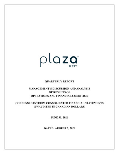 Thumbnail Plaza Retail REIT Quarterly Report 2026-q2