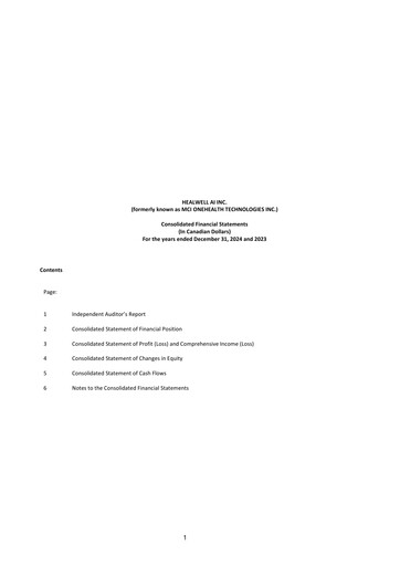 Thumbnail Healwell AI Financial Statement 2024