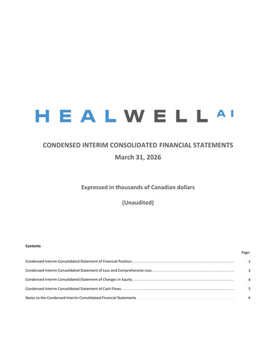 Thumbnail Healwell AI Financial Statement 2026-q1