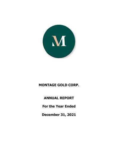 Thumbnail Montage Gold Corp. Annual Report 2021