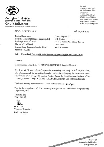 Thumbnail GAIL Quarterly Report 2018-q1