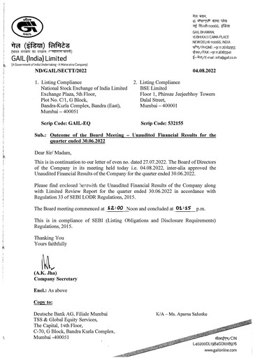 Thumbnail GAIL Quarterly Report 2022-q1