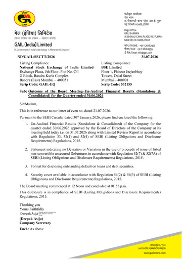 Thumbnail GAIL Quarterly Report 2026-q1