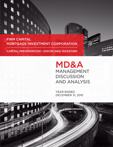 Thumbnail Firm Capital Mortgage Investment Corporation Quarterly Report 2015-q4