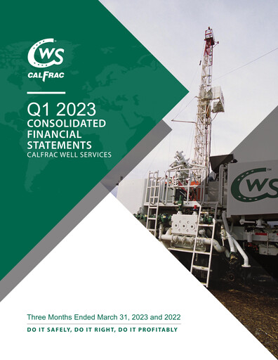 Thumbnail Calfrac Well Services Financial Statement 2023-q1