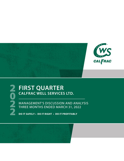 Thumbnail Calfrac Well Services Quarterly Report 2022-q1