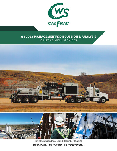 Thumbnail Calfrac Well Services Quarterly Report 2023-q4