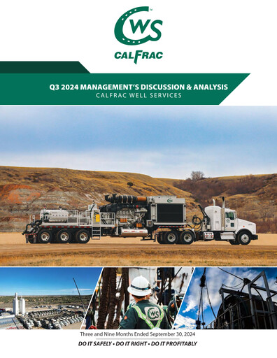 Thumbnail Calfrac Well Services Quarterly Report 2024-q3
