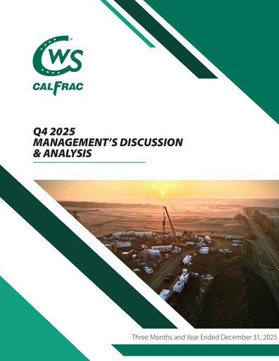 Thumbnail Calfrac Well Services Quarterly Report 2025-q4