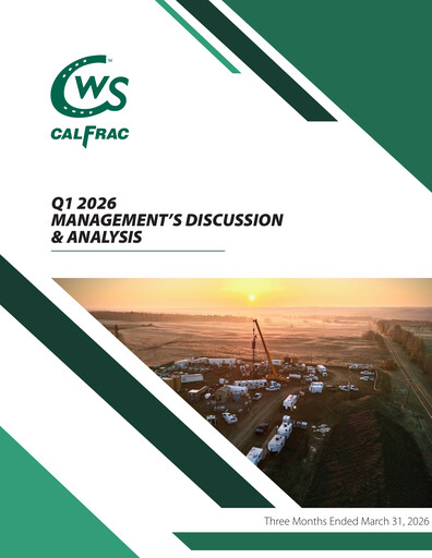 Thumbnail Calfrac Well Services Quarterly Report 2026-q1