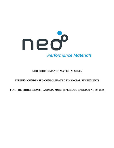 Miniature Neo Performance Materials Rapport trimestriel 2023-q2