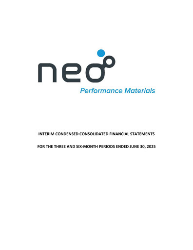 Miniature Neo Performance Materials Rapport trimestriel 2025-q2