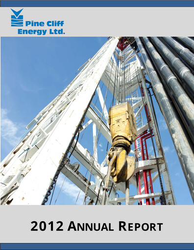Thumbnail Pine Cliff Energy Annual Report 2012