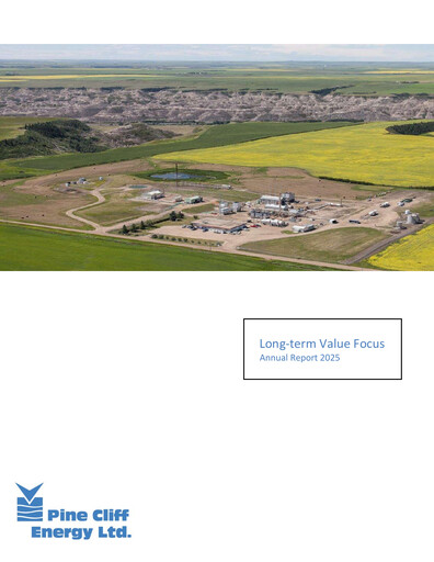 Thumbnail Pine Cliff Energy Annual Report 2025
