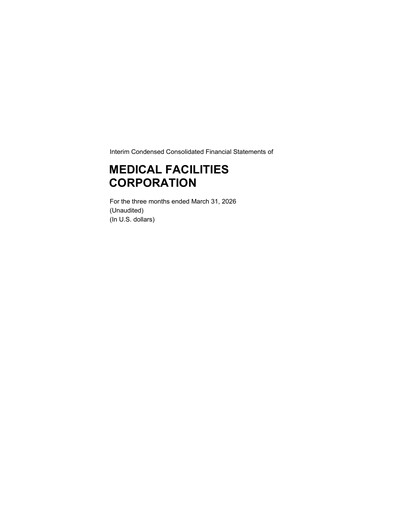 Thumbnail Medical Facilities Corporation Quarterly Report 2026-q1