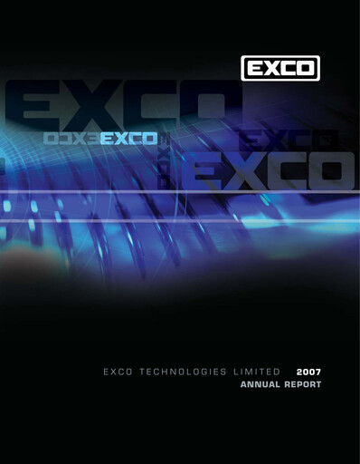 Thumbnail Exco Technologies Limited Annual Report 2007